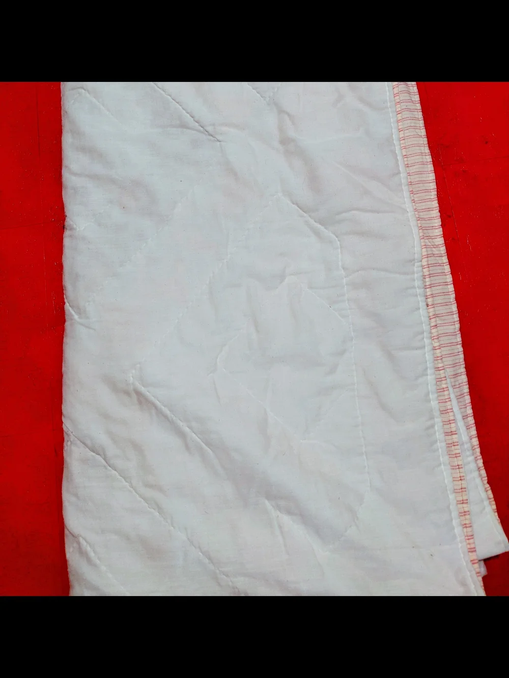 Floral Patchwork Quilted Bedspread in Cream and Rust Tulip